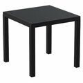 Siesta 31 in. Ares Resin Square Dining Table Black ISP164-BLA